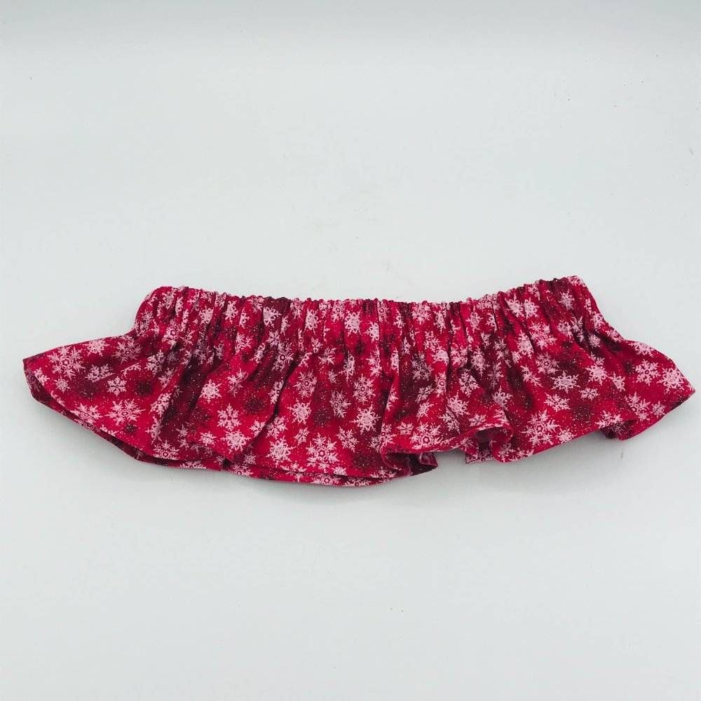 Handmade skirt for the Pampered Chef Tool Turnabout - Red Sparkle Snowflake